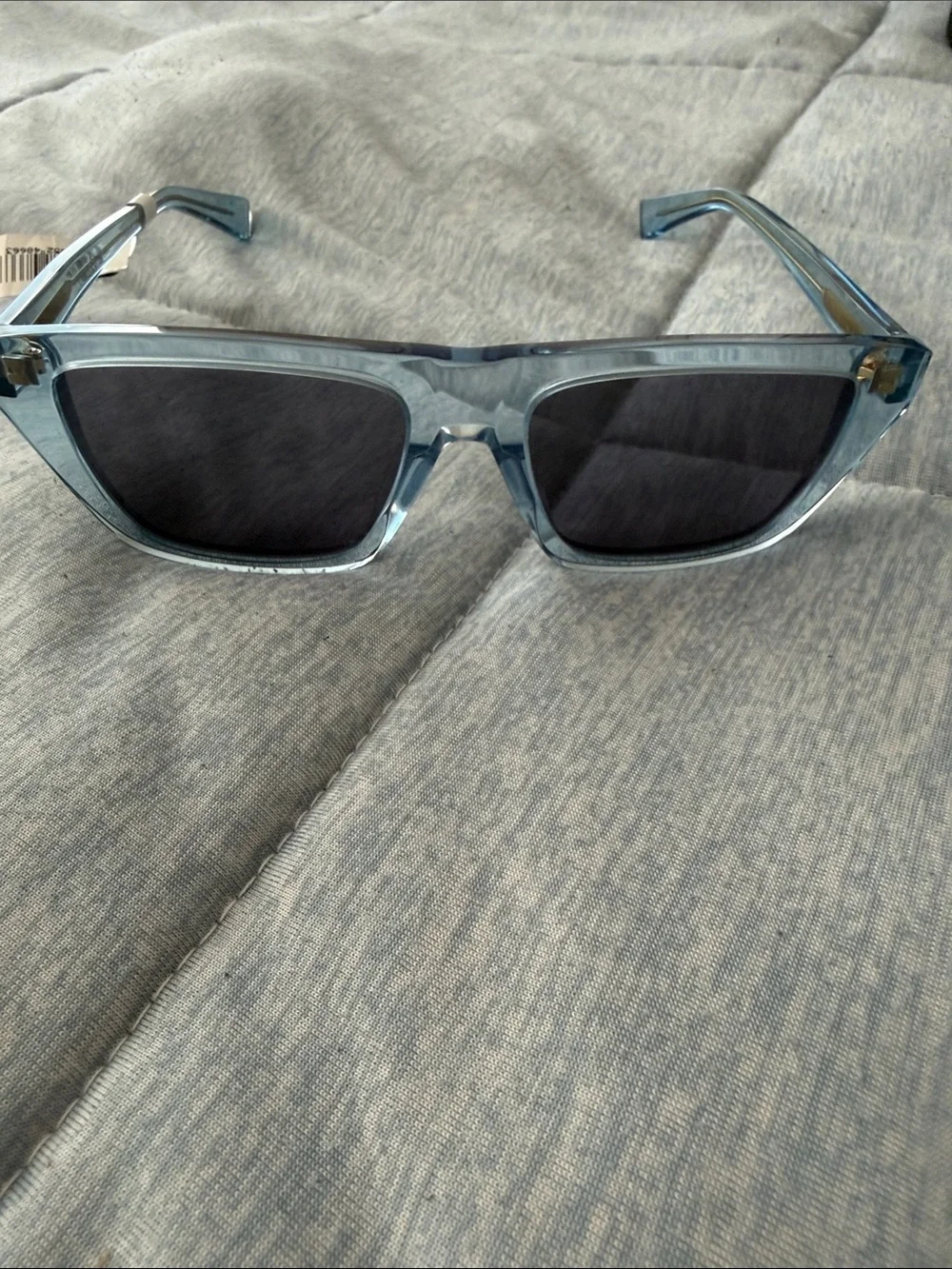 Bottega Veneta Blue Transparent Square Sunglasses - new tag